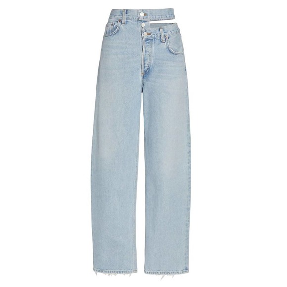 Agolde Denim - AGOLDE Relaxed Straight Leg Ultra-high Broken Waistband Jean
